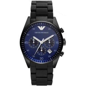 Buy Shop Emporio Armani Sportivo Chronograph Blue Dial Black Strap Watch For Men - AR5921 USA Online