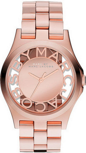 Buy Shop Marc Jacobs Henry Rose Gold Dial Rose Gold Steel Strap Watch for Women - MBM3207 USA Online