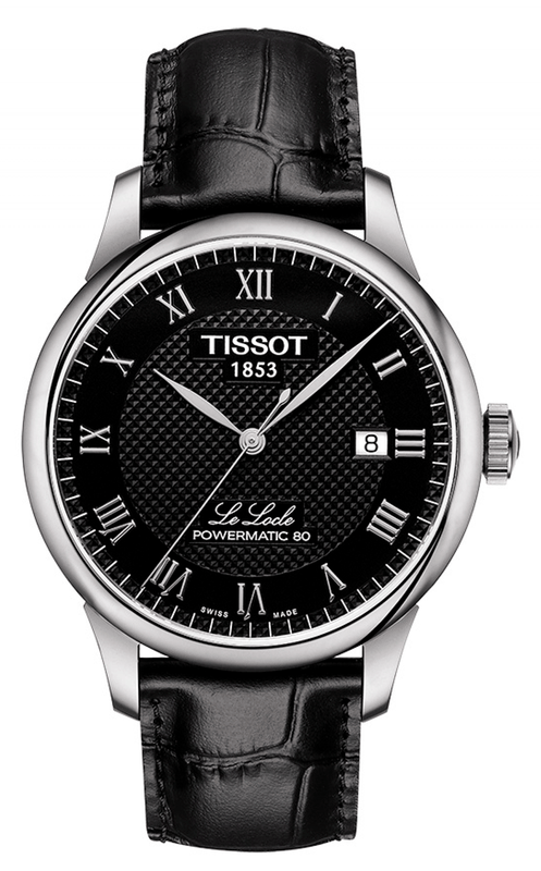 Buy Shop Tissot Le Locle Powermatic 80 Black Dial Black Leather Strap Watch For Men - T006.407.16.053.00 USA Online