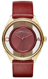 Buy Shop Marc Jacobs Tether Transparent Red Dial Red Leather Strap Watch for Women - MBM1377 USA Online