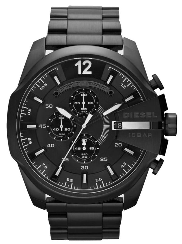 Buy Shop Diesel Mega Chief Chronograph Black Dial Black Steel Strap Watch For Men - DZ4283 USA Online