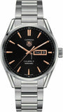 Buy Shop Tag Heuer Carrera Calibre 5 Automatic Black Dial Silver Steel Strap Watch for Men - WAR201C.BA0723 USA Online