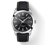 Buy Shop Tissot Gentleman Powermatic 80 Silicium Black Dial Black Leather Strap Watch For Men - T127.407.16.051.00 USA Online