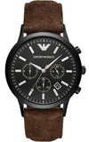 Buy Shop Emporio Armani Chronograph Black Dial Brown Leather Strap Watch For Men - AR11078 USA Online