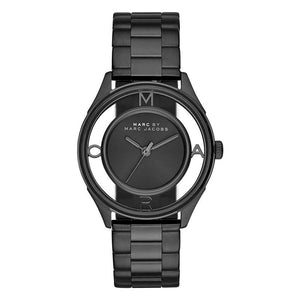 Buy Shop Marc Jacobs Tether Transparent Black Dial Black Steel Strap Watch for Women - MBM3415 USA Online