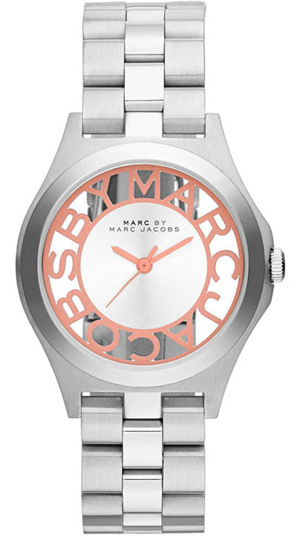 Buy Shop Marc Jacobs Henry Silver Dial Silver Steel Strap Watch for Women - MBM3294 USA Online