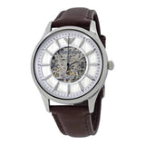Buy Shop Emporio Armani Meccanico White Dial Brown Leather Strap Watch For Men - AR1946 USA Online