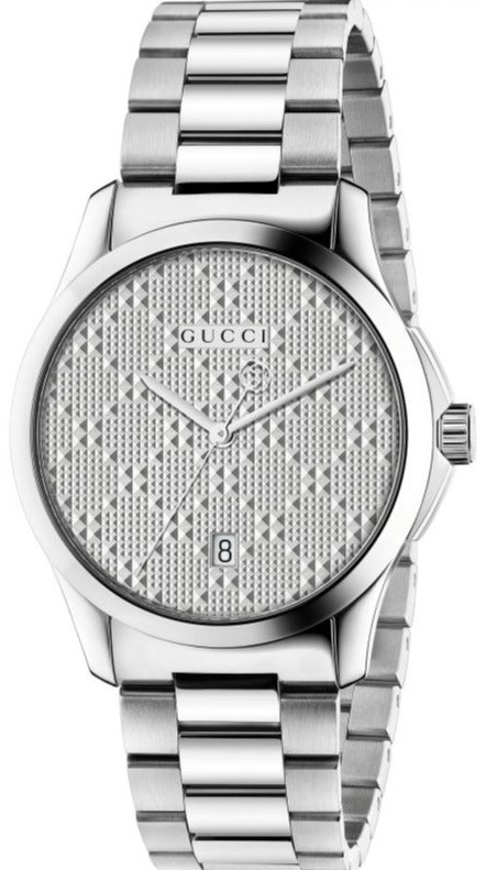 Buy Shop Gucci G Timeless Quartz Silver Dial Silver Steel Strap Watch For Women - YA126459 USA Online