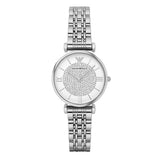Buy Shop Emporio Armani Gianni T Bar White Crystal Pave Dial Silver Stainless Steel Strap Watch For Women - AR1925 USA Online