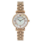 Buy Shop Emporio Armani Gianni T Bar Mother of Pearl Rose Gold Stainless Steel Strap Watch For Women - AR1909 USA Online