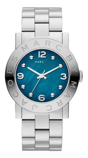 Buy Shop Marc Jacobs Amy Blue Dial Silver Steel Strap Watch for Women - MBM3272 USA Online