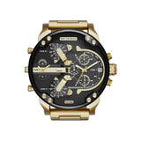 Diesel Mr Daddy 2.0 Black Dial Gold Stainless Steel Watch For Men - DZ7333