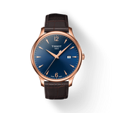 Buy Shop Tissot T Classic Tradition Blue Dial Brown Leather Strap Watch For Men - T063.610.36.047.00 USA Online