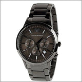 Buy Shop Emporio Armani Classic Chronograph Grey Dial Grey Steel Strap Watch For Men - AR2454 USA Online