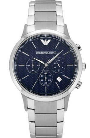 Buy Shop Emporio Armani Renato Chronograph Blue Dial Silver Steel Strap Watch For Men - AR2486 USA Online