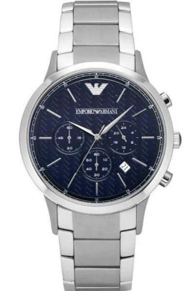Buy Shop Emporio Armani Renato Chronograph Blue Dial Silver Steel Strap Watch For Men - AR2486 USA Online