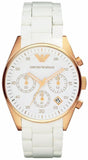 Emporio Armani Sportivo Silver Dial White Silicone Strap Watch For Women - AR5920