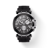 Tissot T Race Chronograph Anthracite Black Dial Black Silicone Strap Watch For Men - T115.417.27.061.00