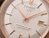 Buy Shop Tissot T Classic Ballade Powermatic 80 Lady Silver Dial Brown Leather Strap Watch For Women - T108.408.26.037.00 USA Online