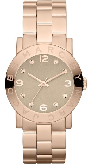 Buy Shop Marc Jacobs Amy Glitz Brown Dial Rose Gold Steel Strap Watch for Women - MBM3221 USA Online