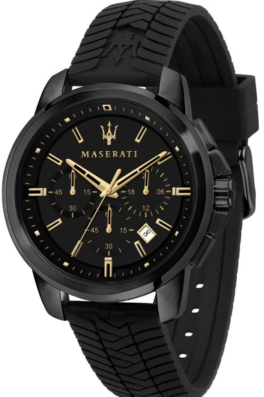 Buy Shop Maserati Successo Black Dial Black Rubber Strap Watch For Men - R8871621011 USA Online
