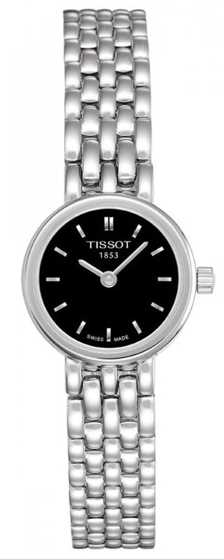 Buy Shop Tissot T Lady Lovely Black Dial Silver Steel Strap Watch For Women - T058.009.11.051.00 USA Online