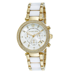 Buy Shop Michael Kors Parker White Dial Two Tone Steel Strap Watch for Women - MK6119 USA Online