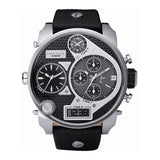 Buy Shop Diesel Mr Daddy Chronograph White Dial Black Leather Strap Watch For Men - DZ7125 USA Online