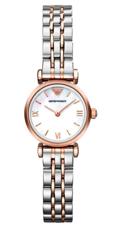 Buy Shop Emporio Armani Gianni Mother of Pearl Dial Two Tone Steel Strap Watch For Women - AR1764 USA Online