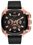 Buy Shop Diesel BAMF Chronograph Black Dial Black Leather Strap Watch For Men - DZ7346 USA Online