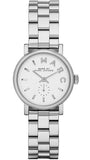 Marc Jacobs Baker White Dial Silver Steel Strap Watch for Women - MBM3246