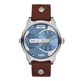Buy Shop Diesel Mini Daddy LIght Blue Dial Brown Leather Strap Watch For Men - DZ7321 USA Online