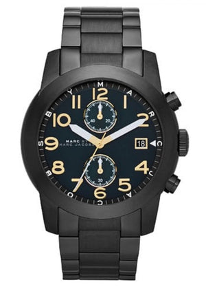 Buy Shop Marc Jacobs Larry Chronograph Black Dial Black Steel Strap Watch for Men - MBM8606 USA Online
