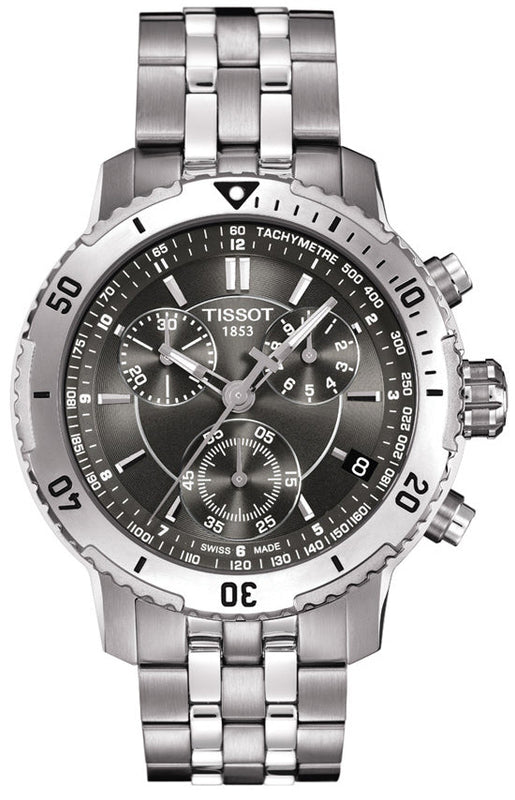 Buy Shop Tissot PRS 200 Grey Dial Chronograph Grey Dial Silver Steel Strap Watch For Men - T067.417.11.051.00 USA Online