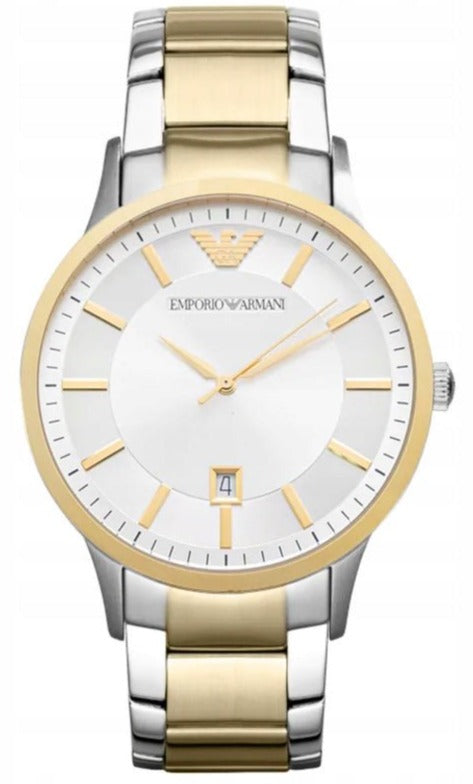 Buy Shop Emporio Armani Renato Silver Dial Two Tone Steel Strap Watch For Men - AR2449 USA Online