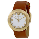 Buy Shop Marc Jacobs Amy White Dial Brown Leather Strap Watch for Women - MBM8574 USA Online