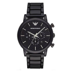 Buy Shop Emporio Armani Luigi Chronograph Black Dial Black Stainless Steel Watch For Men - AR1895 USA Online
