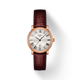 Buy Shop Tissot Carson Premium Lady Silver Dial Brown Leather Strap Watch For Women - T122.210.36.033.00 USA Online