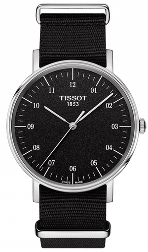 Buy Shop Tissot Everytime Medium Black Dial Black NATO Strap Watch For Men - T109.410.17.077.00 USA Online