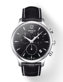 Buy Shop Tissot T Classic Tradition Chronograph Black Dial Black Leather Strap Watch For Men - T063.617.16.057.00 USA Online