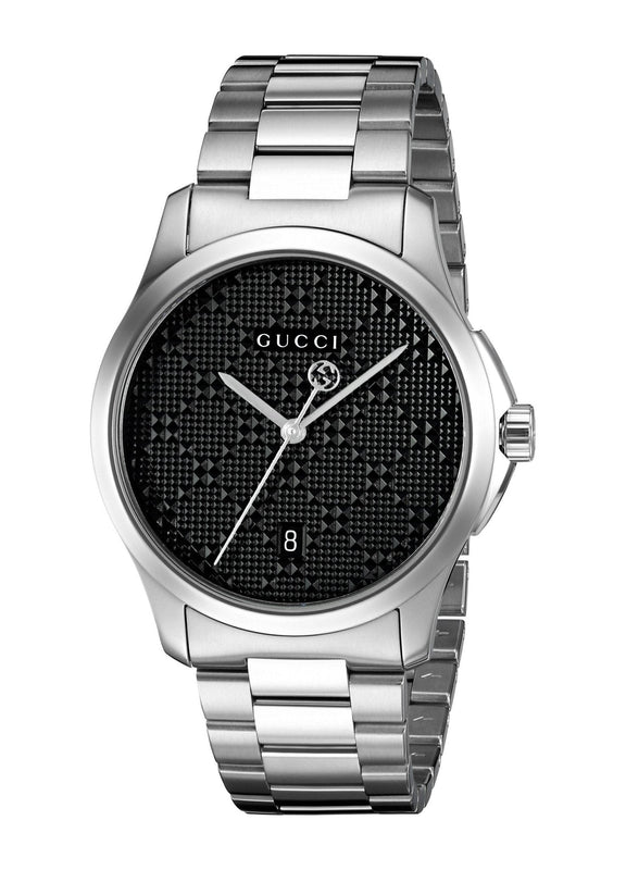 Buy Shop Gucci G Timeless Quartz Stainless Steel Black Dial 27mm Watch For Men - YA126522 USA Online