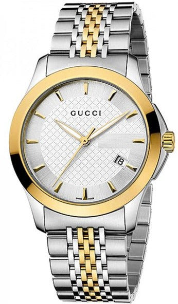 Buy Shop Gucci G Timeless Silver Dial Two Tone Steel Strap Watch For Men - YA126409 USA Online