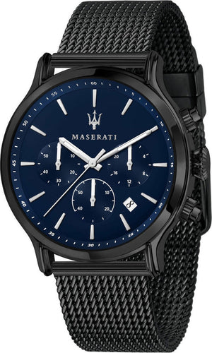 Buy Shop Maserati Epoca Black Edition Blue Dial Black Mesh Bracelet Watch For Men - R8873618008 USA Online