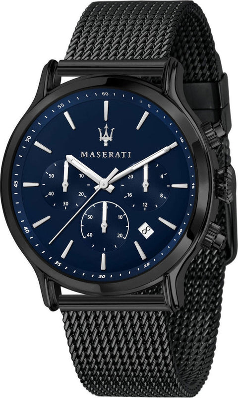 Buy Shop Maserati Epoca Black Edition Blue Dial Black Mesh Bracelet Watch For Men - R8873618008 USA Online