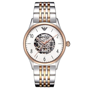 Buy Shop Emporio Armani Meccanico White Dial Two Tone Steel Strap Watch For Men - AR1921 USA Online