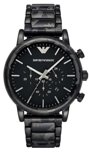 Buy Shop Emporio Armani Luigi Chronograph Black Dial Black Steep Strap Watch For Men - AR11045 USA Online