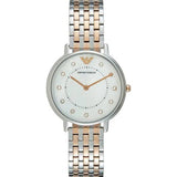 Buy Shop Emporio Armani Gianni T Bar Mother of Pearl Dial Two Tone Steel Strap Watch For Women - AR2508 USA Online