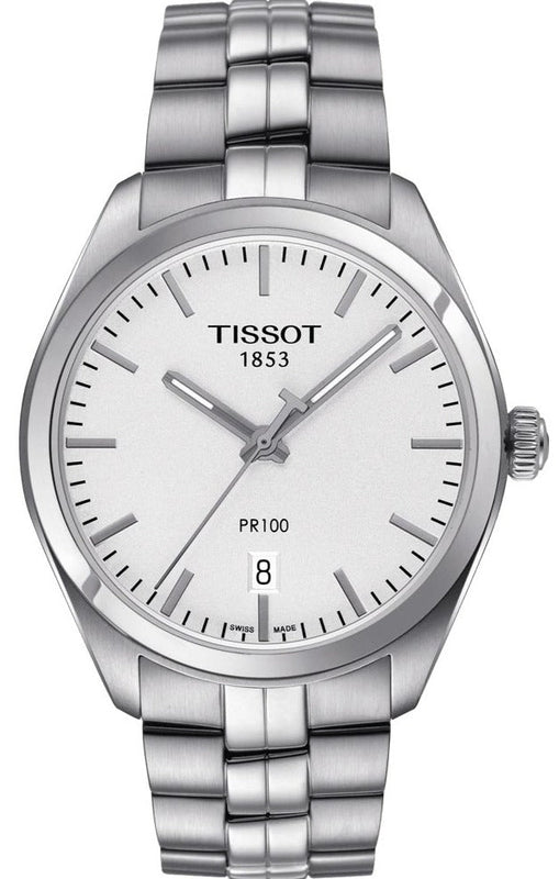 Buy Shop Tissot PR 100 Quartz White Dial Silver Steel Strap Watch For Women - T101.410.11.031.00 USA Online