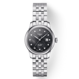 Buy Shop Tissot Le Locle Automatic Diamonds Mother of Pearl Black Dial Silver Steel Strap Watch For Women - T006.207.11.126.00 USA Online