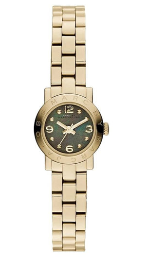 Buy Shop Marc Jacobs Amy Mother of Pearl Black Dial Gold Steel Strap Watch for Women - MBM3275 USA Online